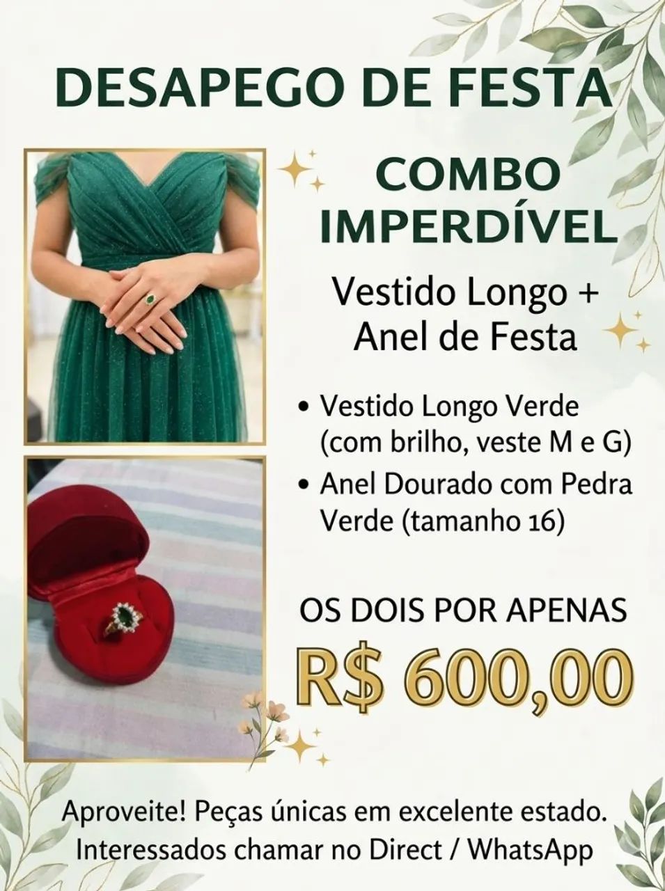 Vendo vestido  anel da romanel