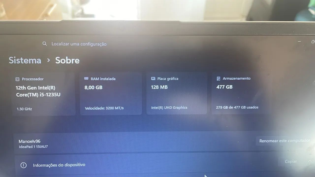 NOTEBOOK LENOVO IDEAPAD 1 R$ 2.000 - Foto 4