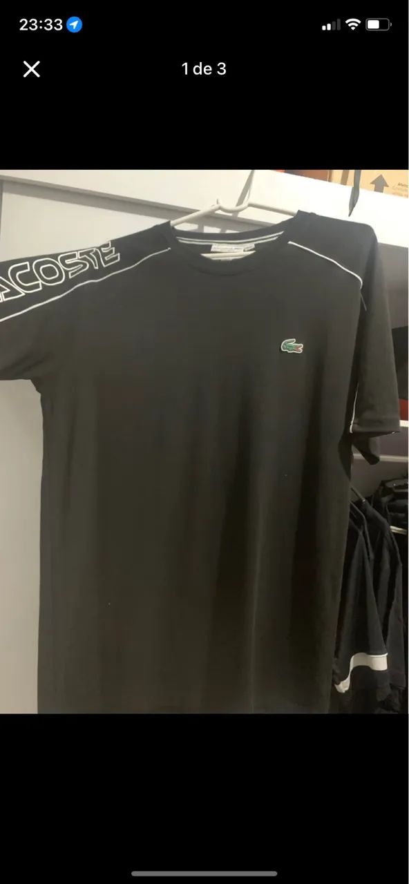 Camisa Lacoste Preta G - Foto 2