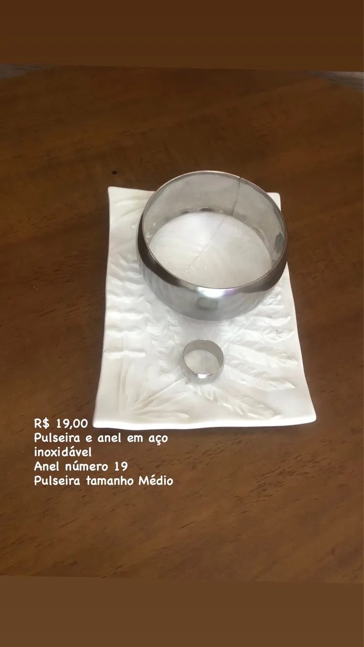 Pulseira e anel em aço inoxidável  - Foto 2