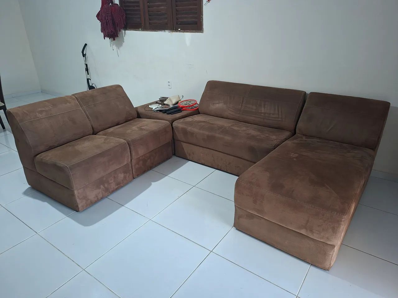 Sofá Modulado 5 Módulos Marrom Usado