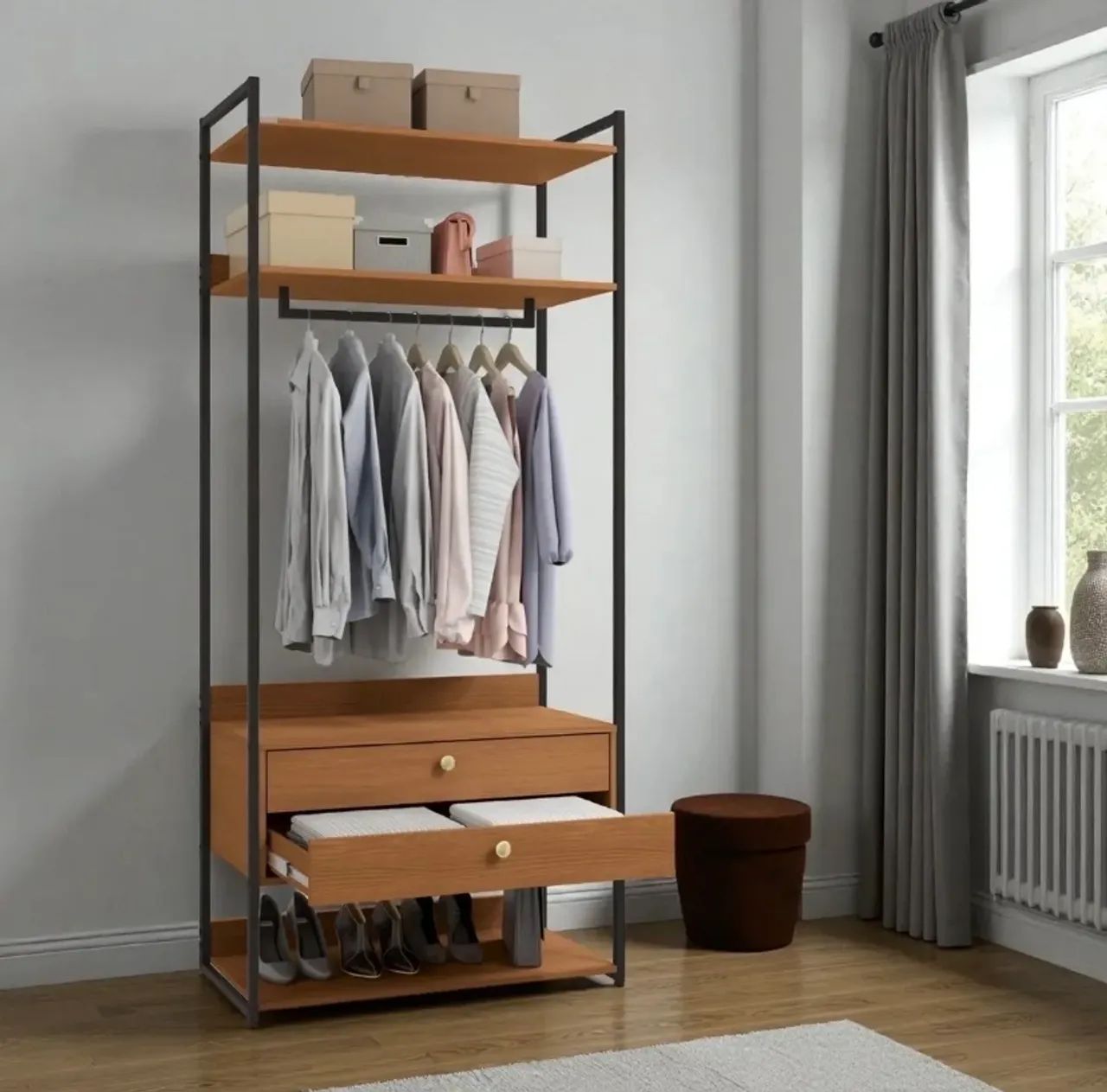  Closet Aberto com Cabideiro