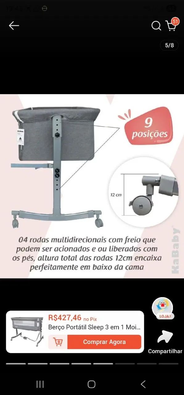 Berço portátil sleep 3 em 1  - Foto 4