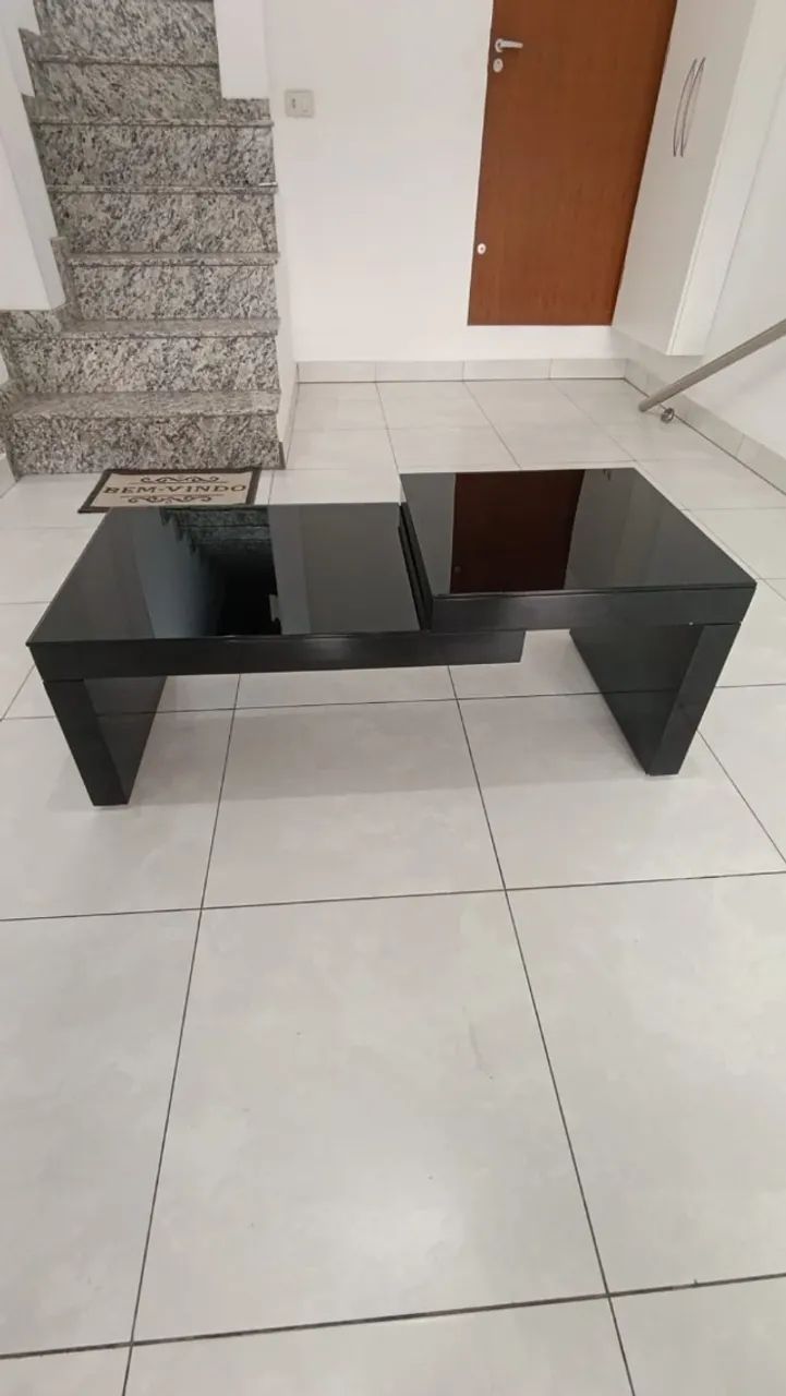 Mesas de sala em laca preta com vidro - Foto 4