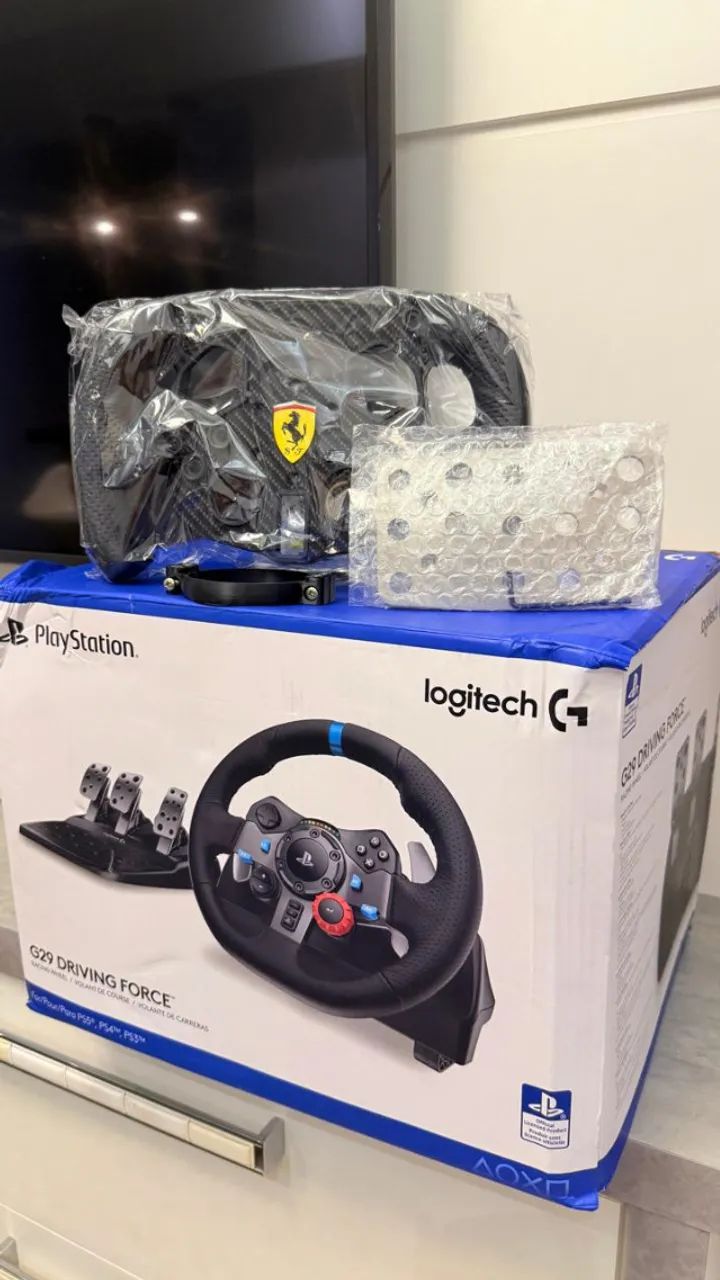 Volante Logitech G29 + Kit de Mods (F1, Pedais e Borboleta) - Pouco Uso!