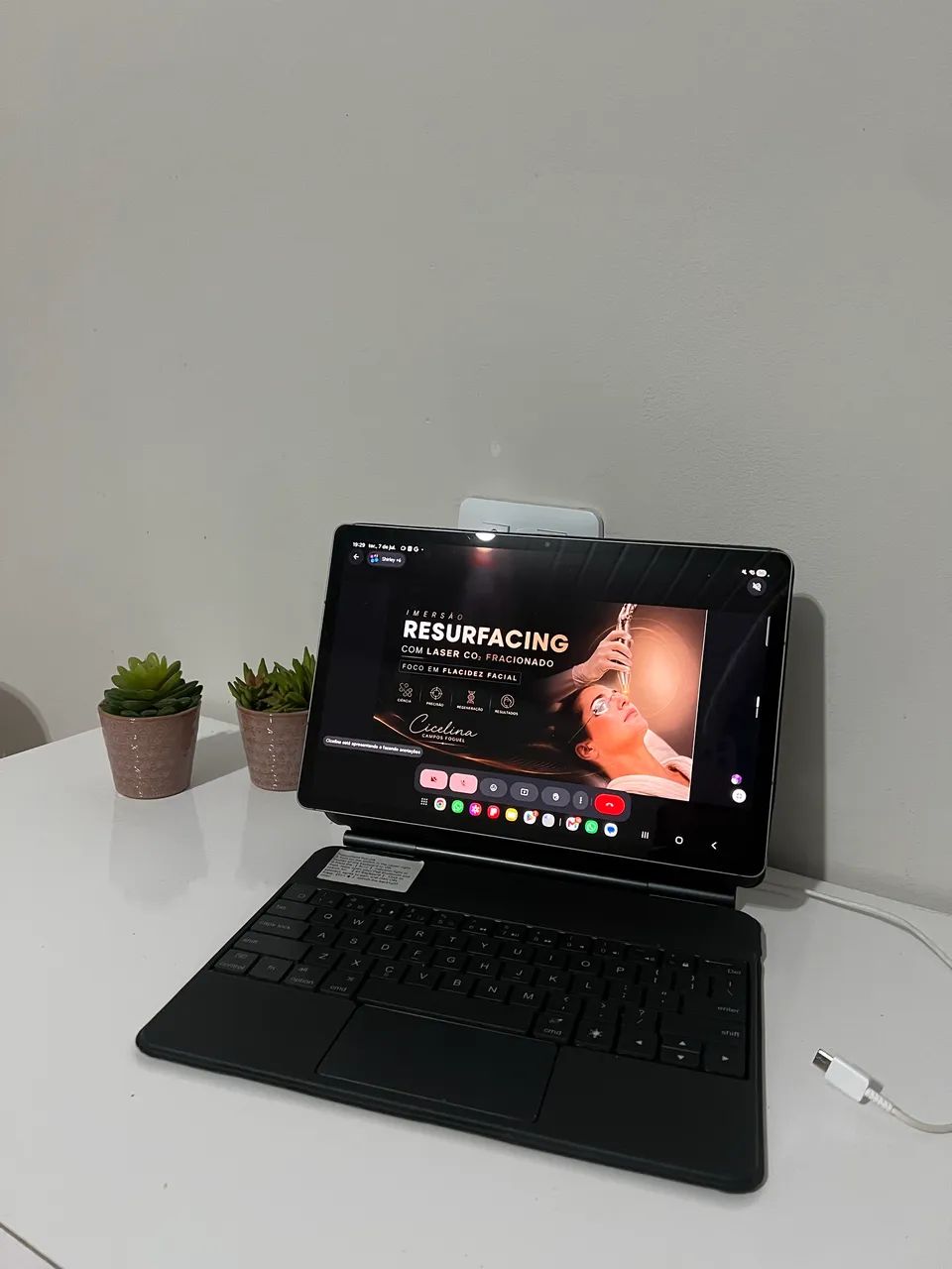 tablet Samsung S9 lite quase novo com caixa - Foto 2
