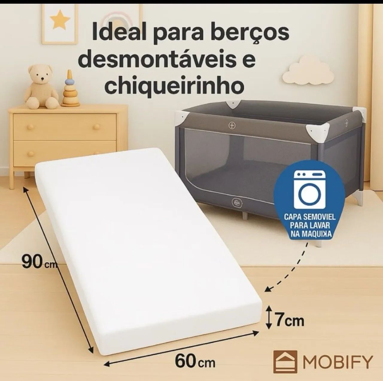 Berço "chiqueirinho" com colchão  - Foto 5