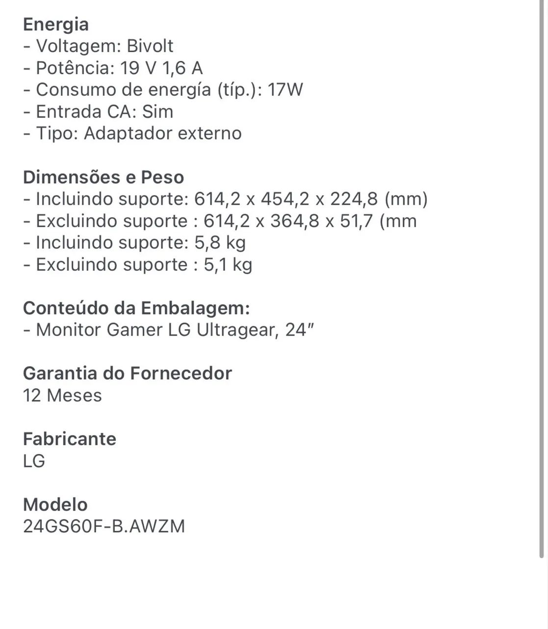 Monitor Gamer LG UltraGear 24 polegadas full HD 180HZ 1MS - Jundiai e Região! - Foto 3