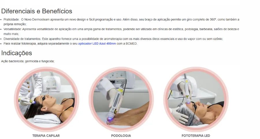 Aparelho Dermosteam - Aparelho de Vapor de Ozonio - IBRAMED- Pouco Uso ! - Foto 3