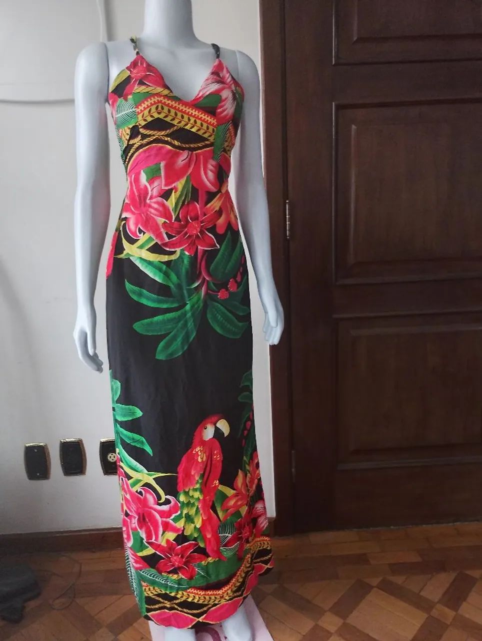Vestido longo estampado tecido viscose - Foto 3