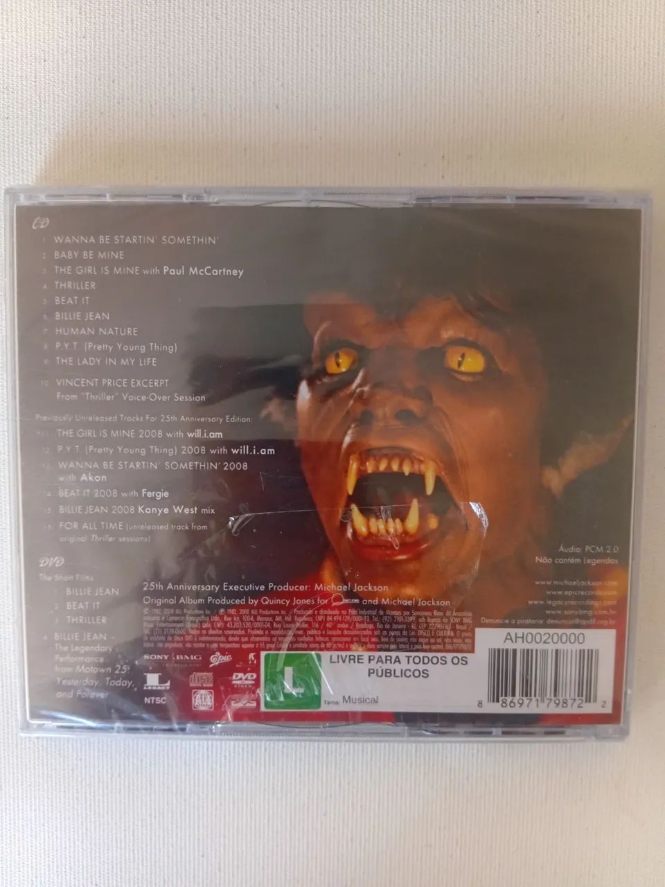 CD e DVD Michael Jackson" thriller" 25 anos original lac - Foto 2