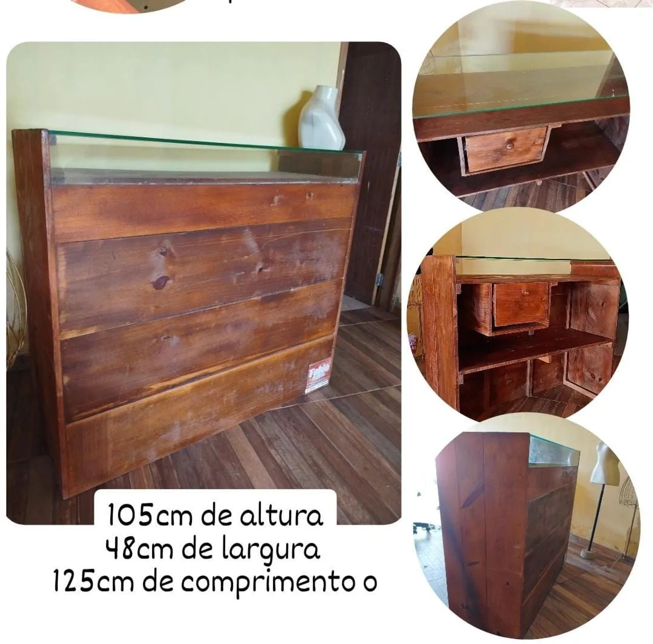 Balcão de madeira 