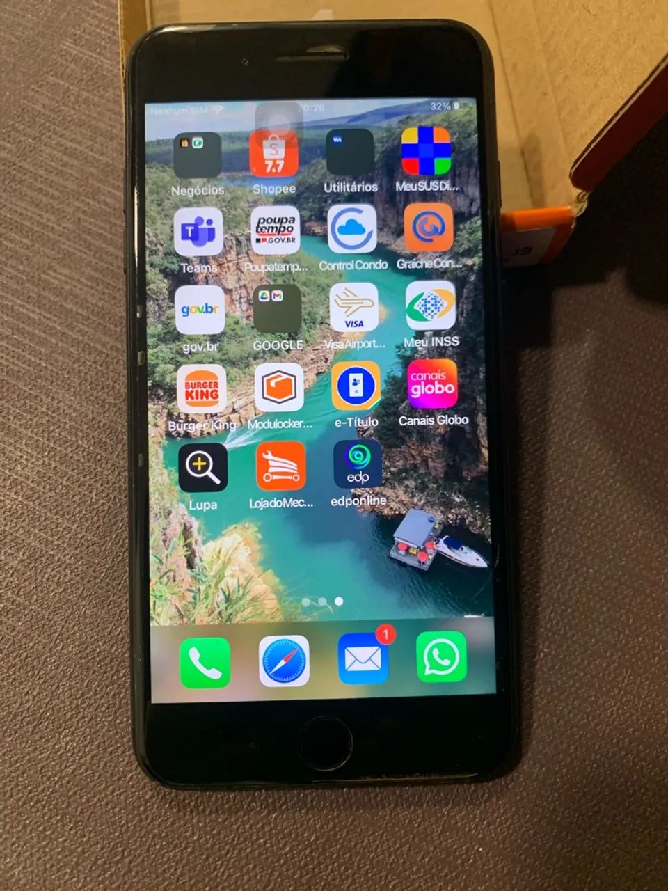 iPhone 7 Plus 256 Gb Preto Perfeito Estado