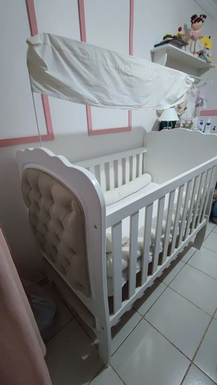 Berço bebê que vira cama de Madeira - Foto 2
