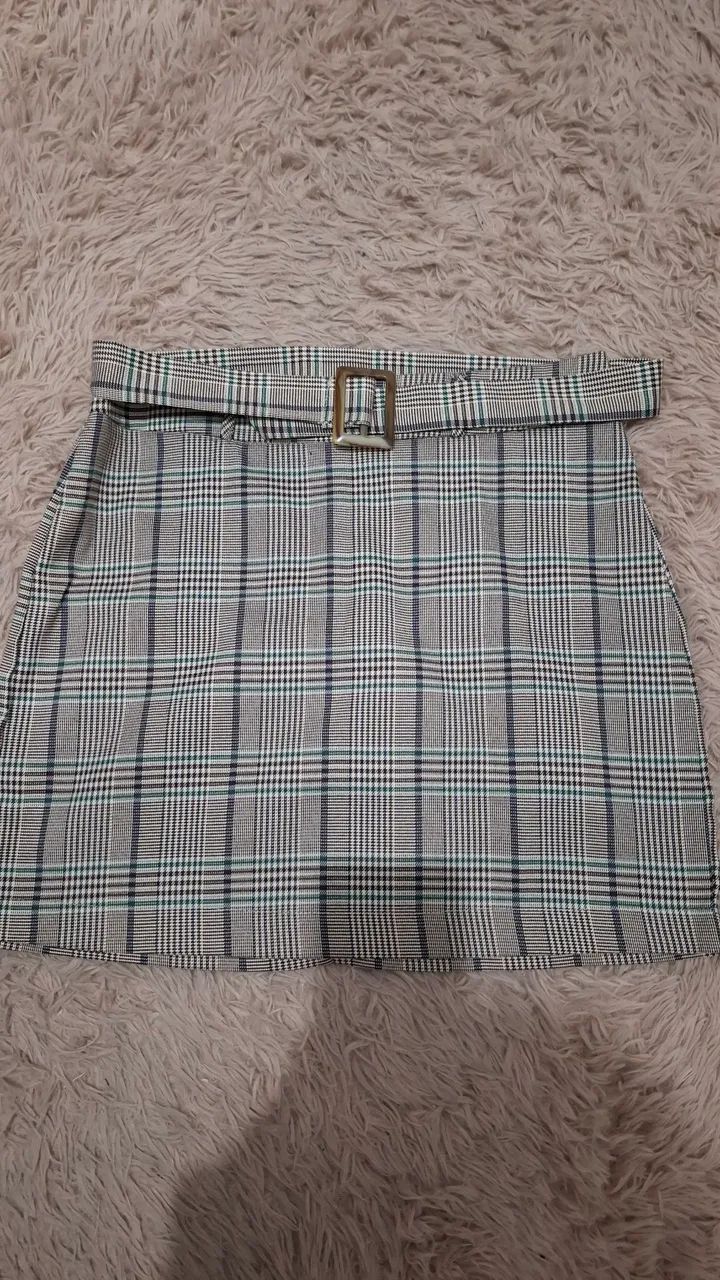 Saia xadrez veste 42/44 com cinto
