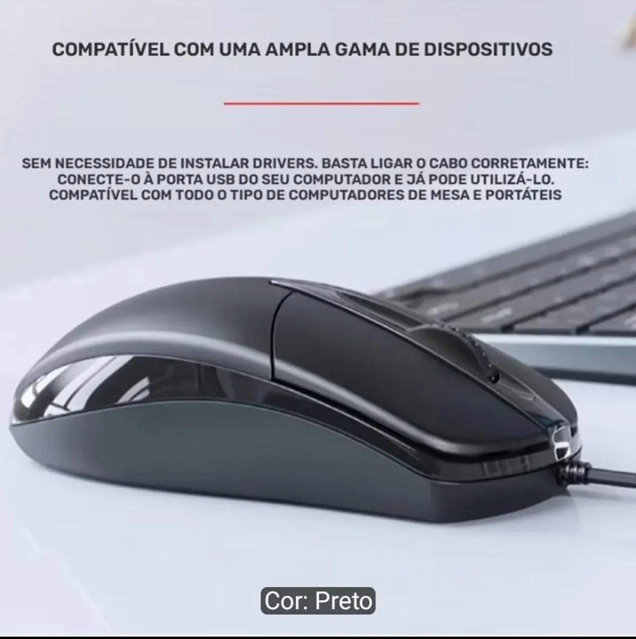 Mouse optico com fio USB - Foto 2