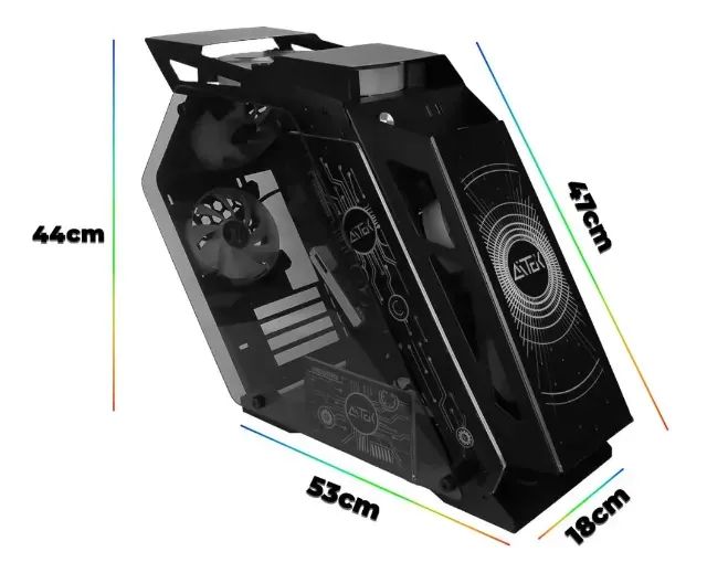 Gabinete gamer + paineis RGB + 8 ventoinhas - Foto 3