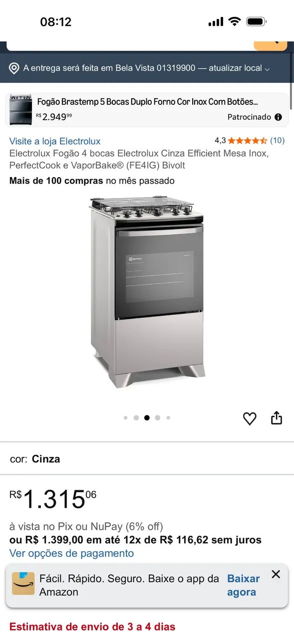 Fogão usado 2x