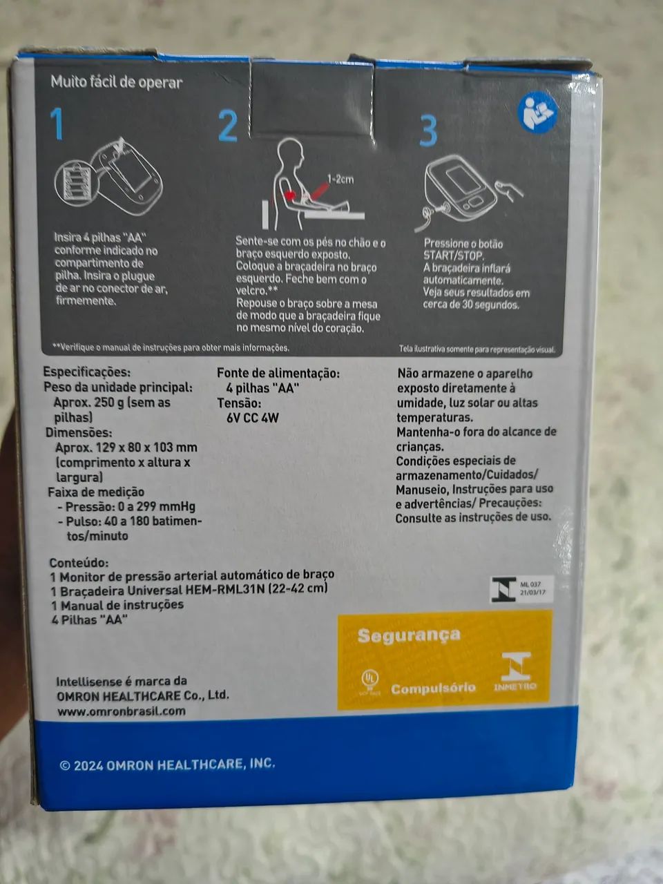 Aparelho de pressão HEM-7122 com selo do Inmetro. - Foto 3