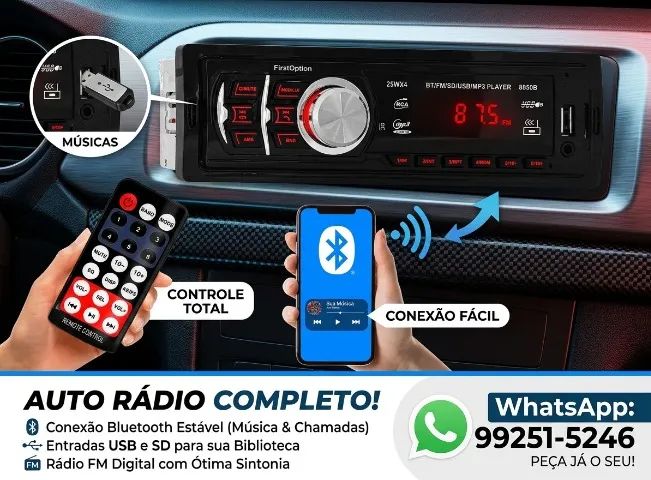 som automotivo Bluetooth a pronta entrega ! - Foto 2