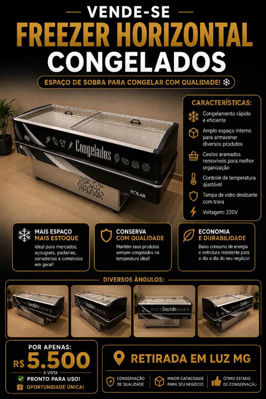 Freezer Horizontal para Congelados