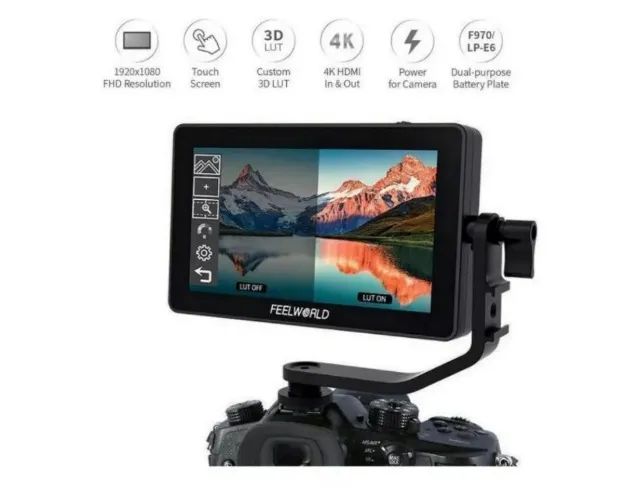 Monitor Feelworld F6 PLUS V2 5.5 polegadas com LUT e Touch Screen para D
