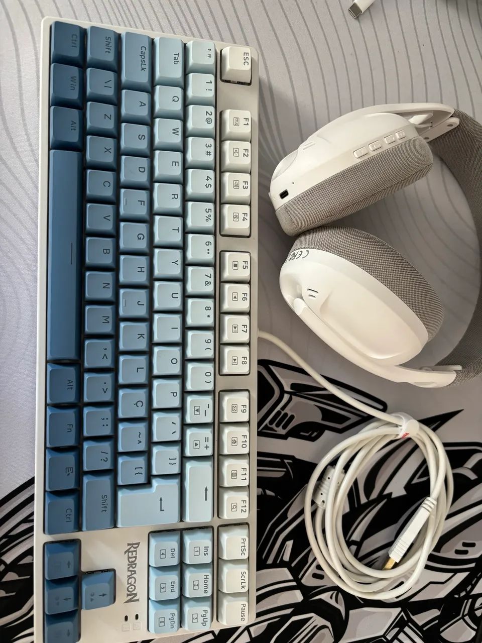 Teclado Mecânico Redragon + Headset Attack Shark Branco - Foto 4