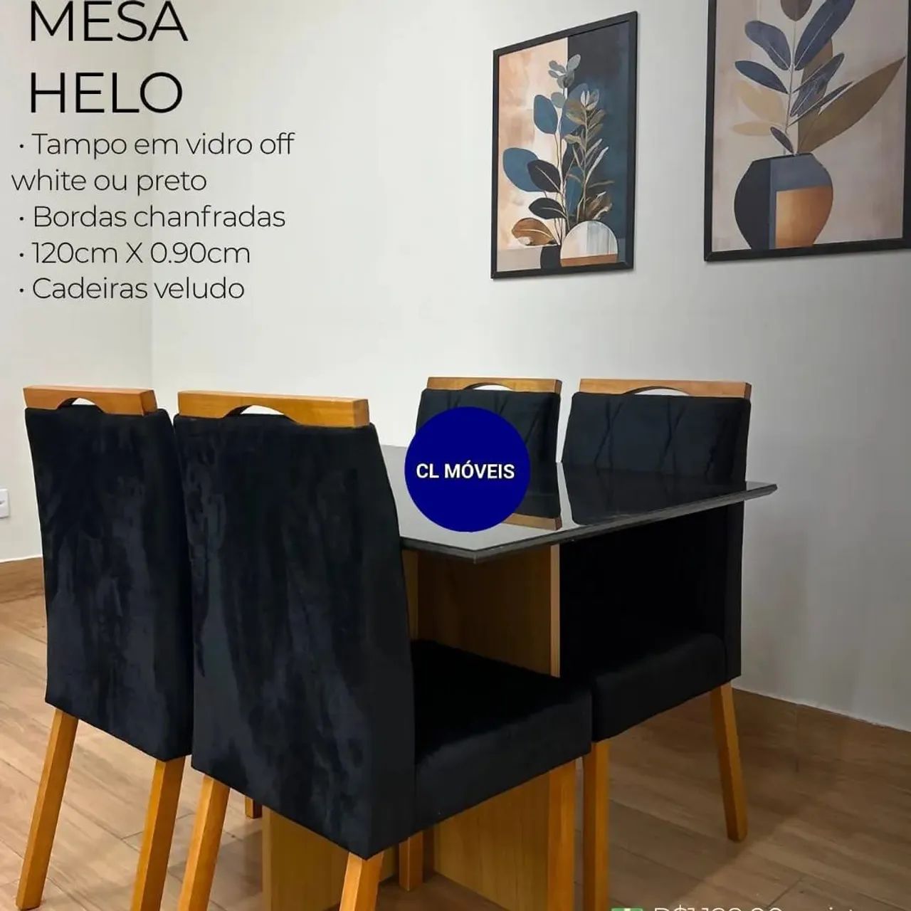 Mesa 120x80 com 4 cadeiras  - Foto 3