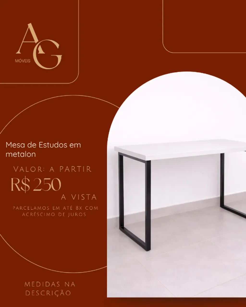 Mesa de estudo em metalon