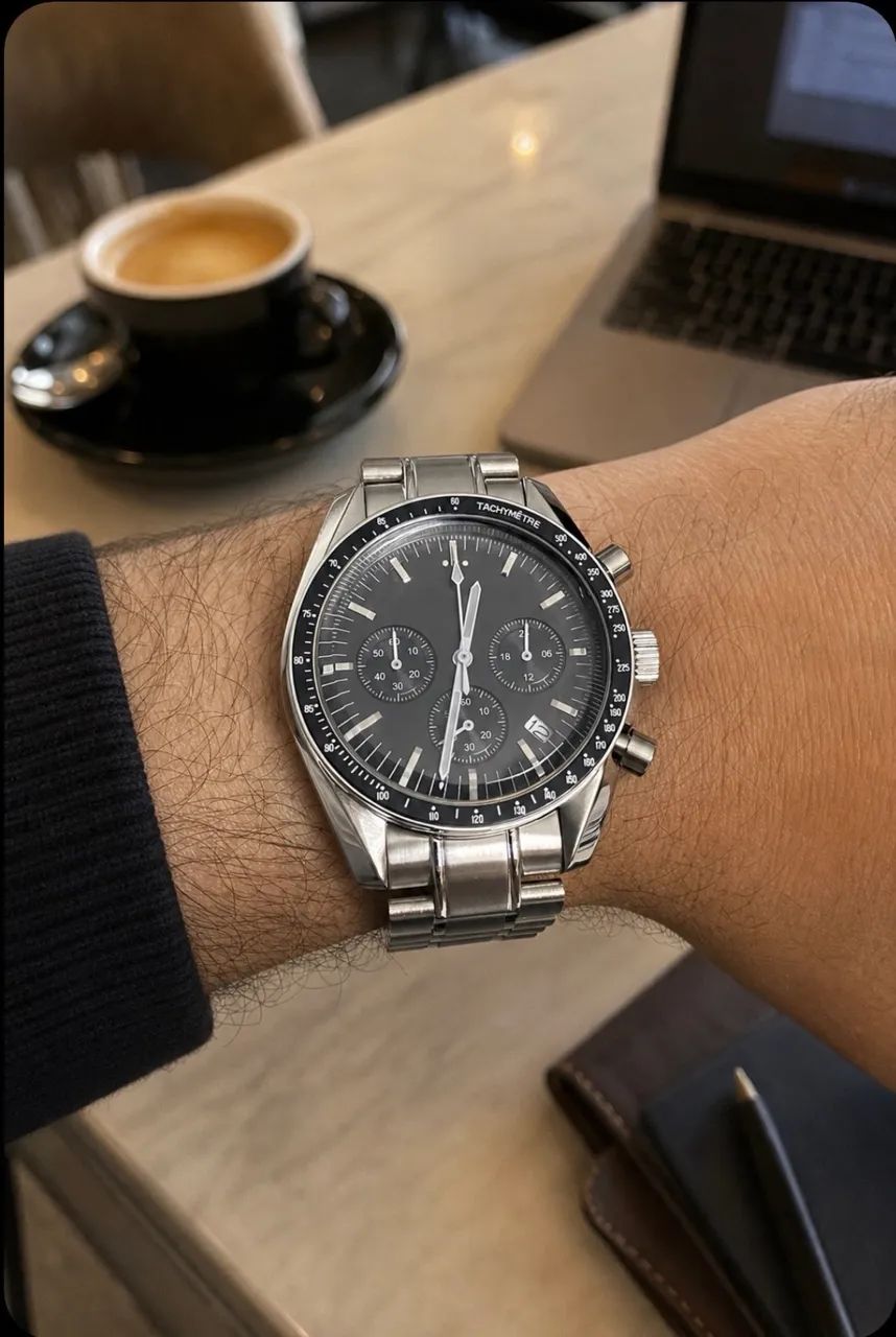 Relógio  Meca Quartzo VK63 (Speedmaster Moonwatch)