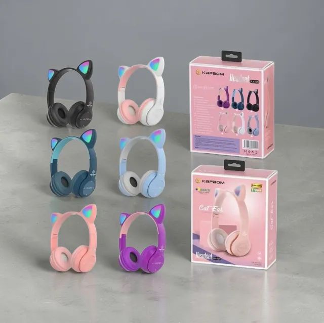 Headphone Bluetooth Sem Fio com LED
