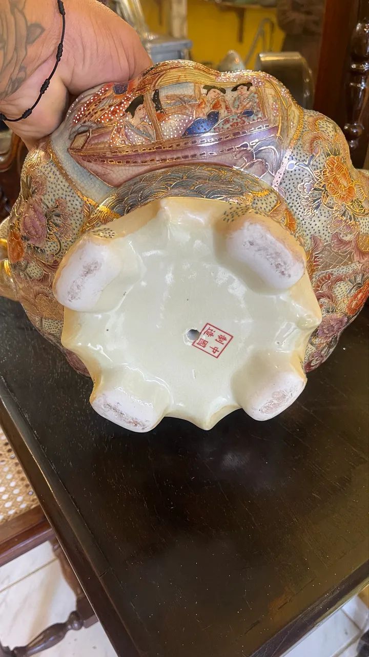 Lindo vaso antigo totalmente pintado a mão - Foto 4