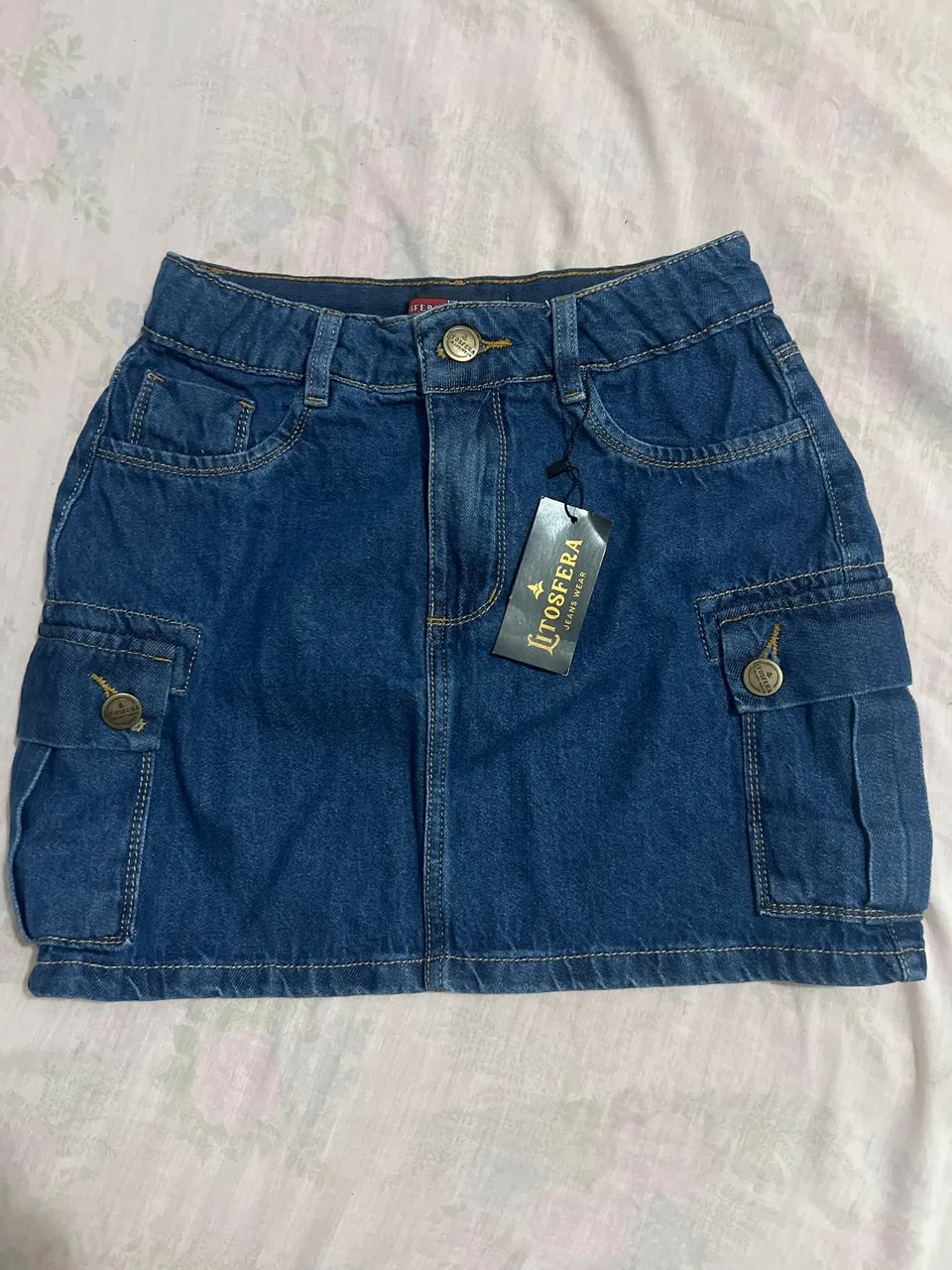 Saia jeans country 