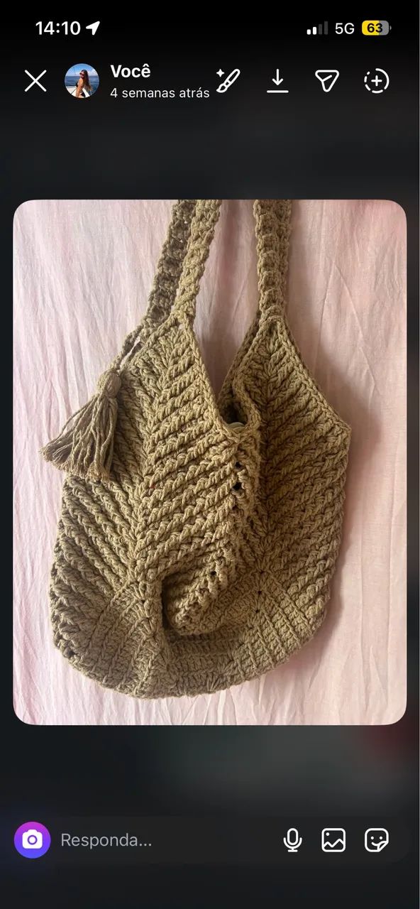Bolsa de crochê 15,00 