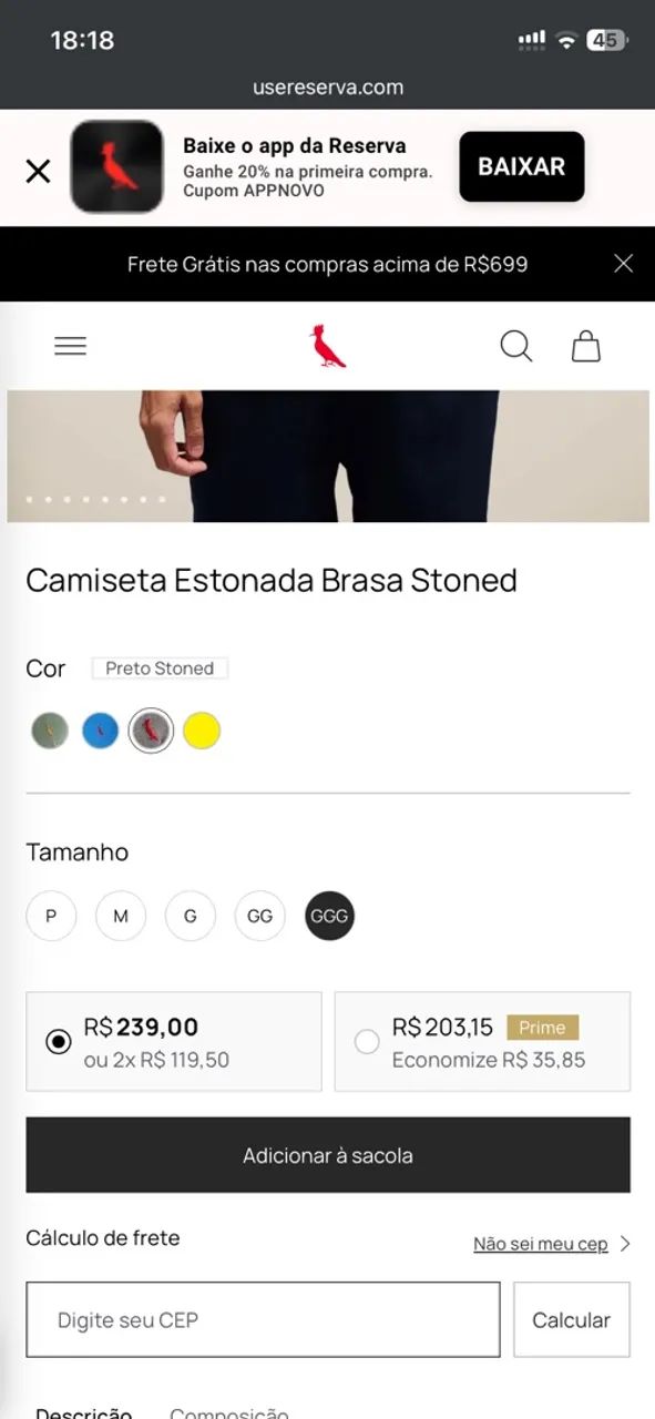 Camiseta da Reserva original brasa Stoned - Foto 5