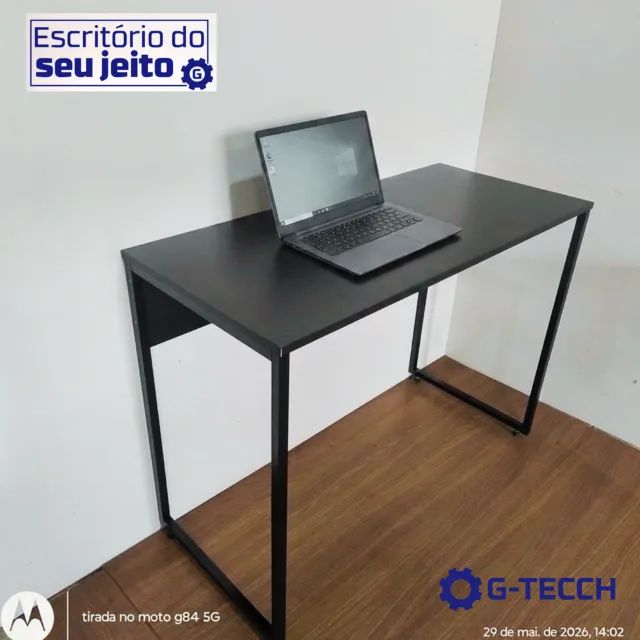 Mesa de Estudo Industrial 1m NOVA Escrivaninha Multiuso para Notebook Computador Birô - Foto 3