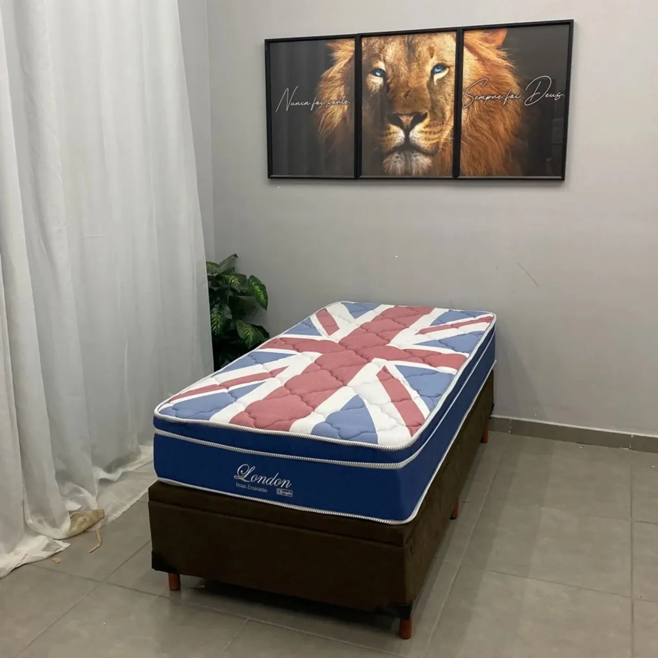Base Baú em Corino com Colchão London Solteiro com Molas Superlastic / pronta entrega  - Foto 5