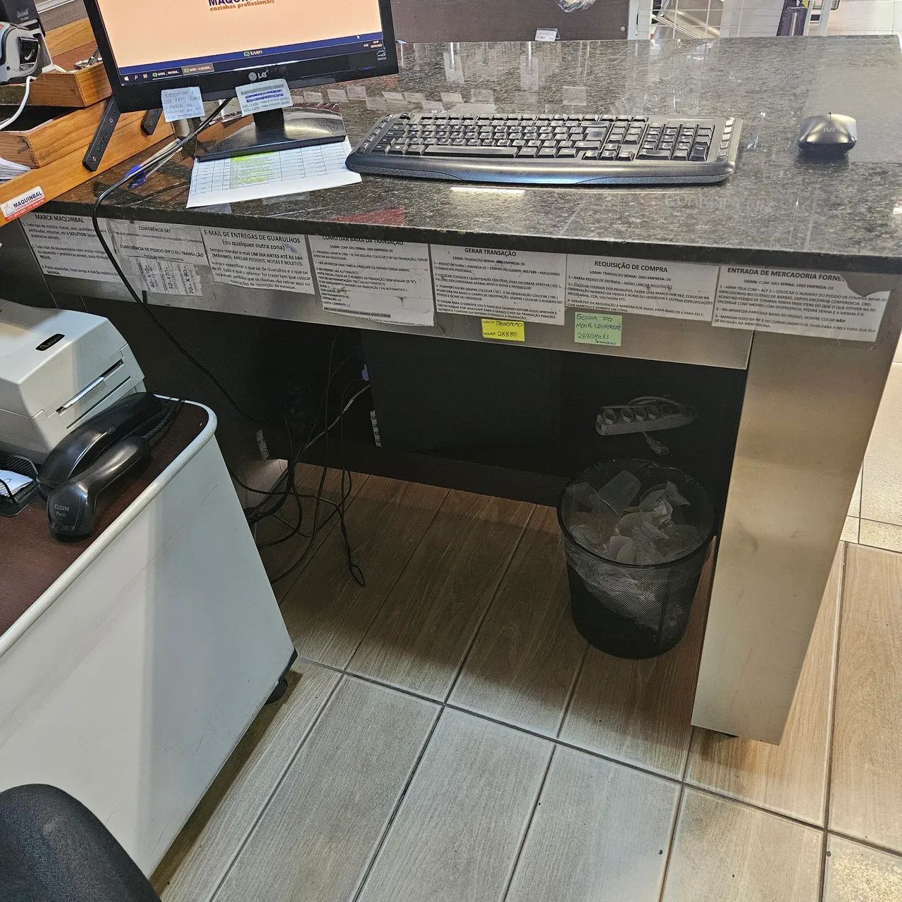 Balcão atendimento Buffet aparador MDF Inox e Granito - Foto 3
