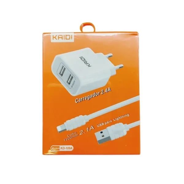  CARREGADOR KAIDI 2USB 2.4A V8 