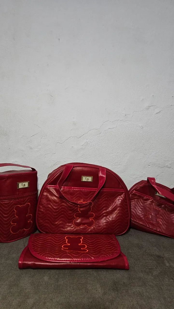 Kit Maternidade 4 Peças vermelho - Estilo e Praticidade - Foto 2