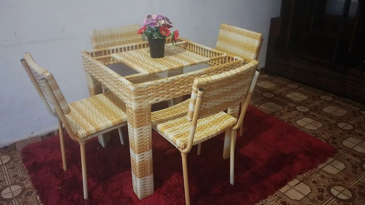 Jogo de mesa de vime sintético  - Foto 4