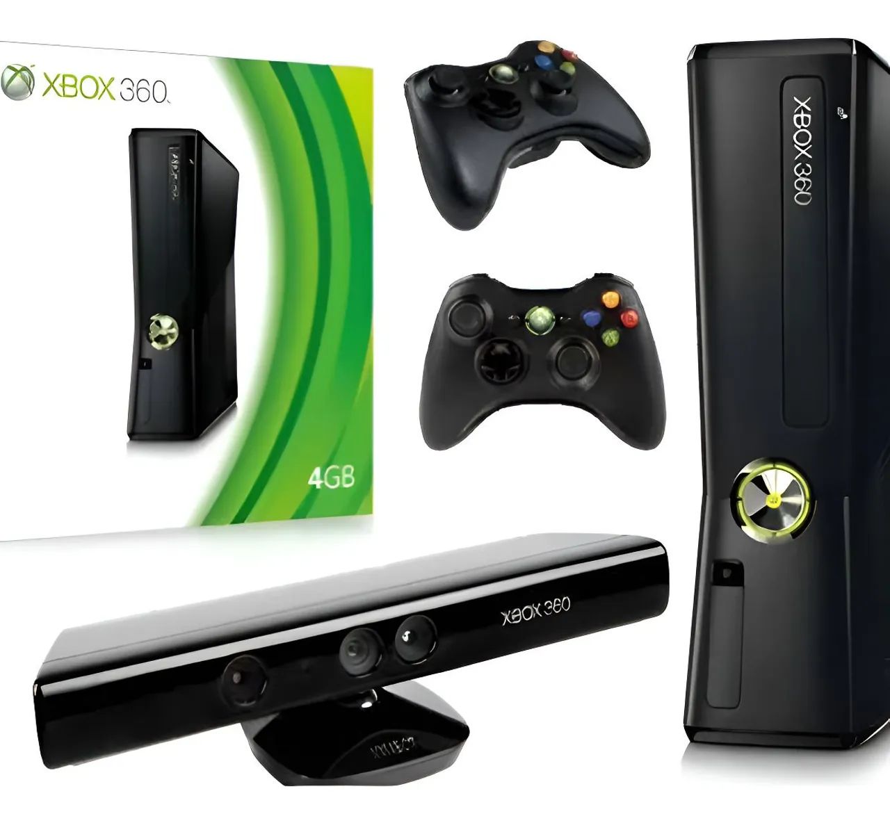 Xbox 360 C/ 2 Controles + Kinect + Jogos (desbloqueado)