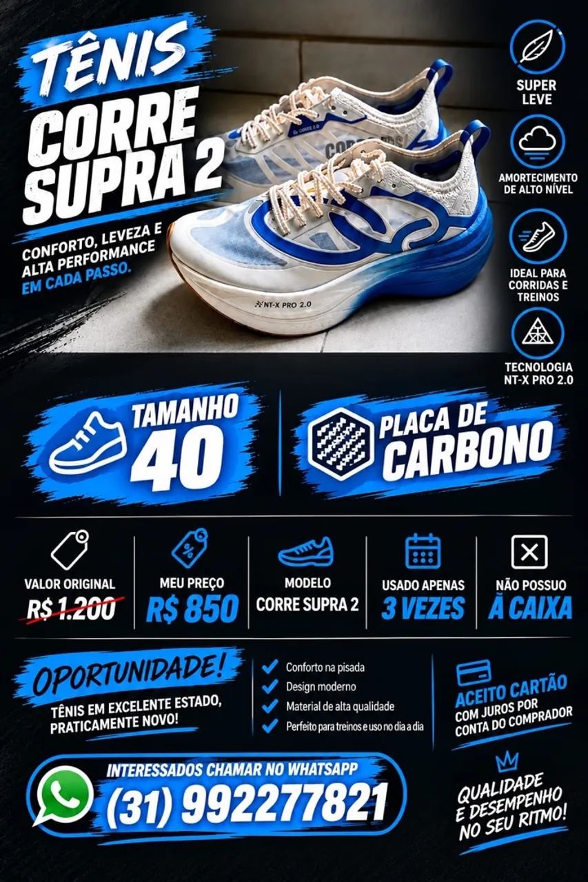 Tênis corre supra 2