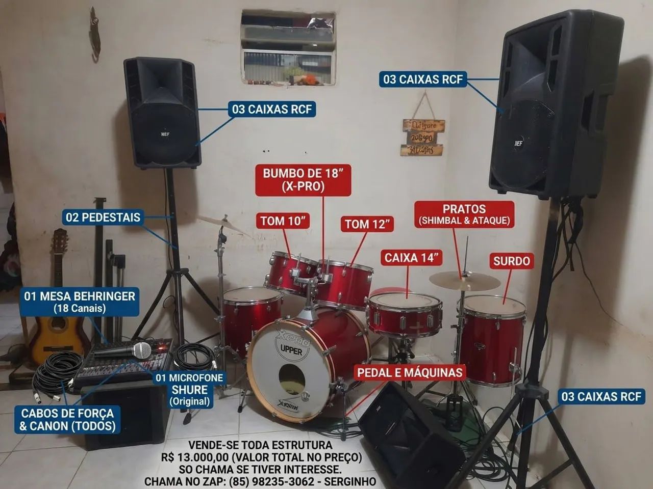 Som profissional e Bateria completa
