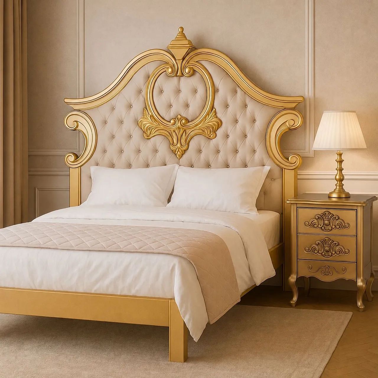 Cabeceira de cama queen luxo + criado-mudo | 8 meses de uso