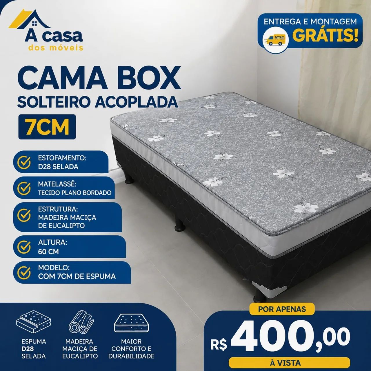 Cama ortobox solteiro 7cm 
