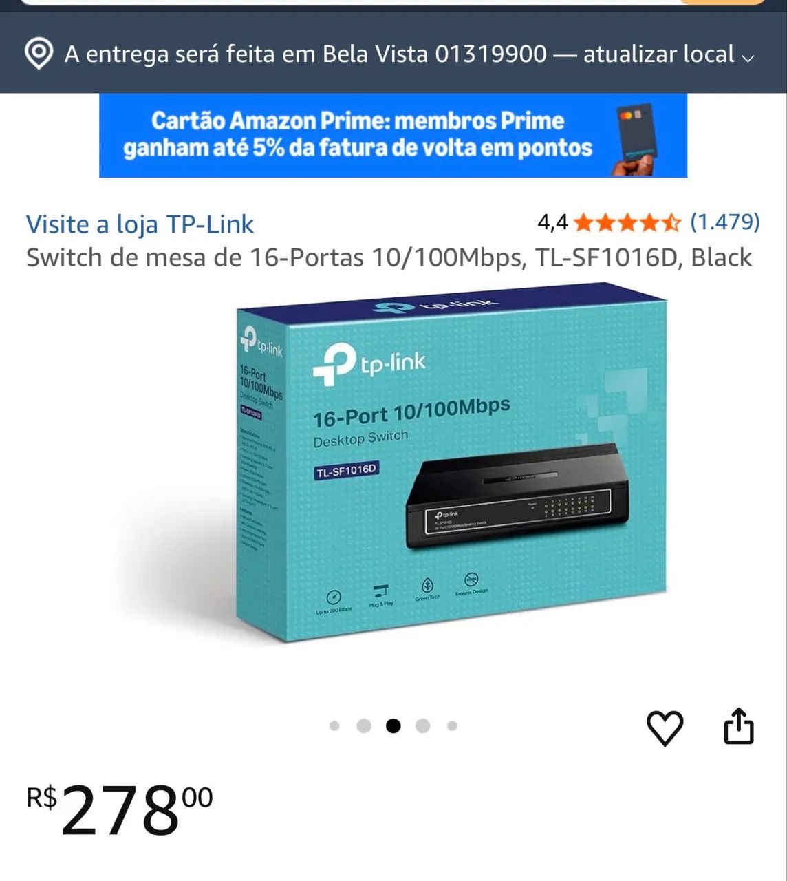 Switch de mesa de 16-Portas 10/100Mbps, TL-SF1016D, Black - Foto 6