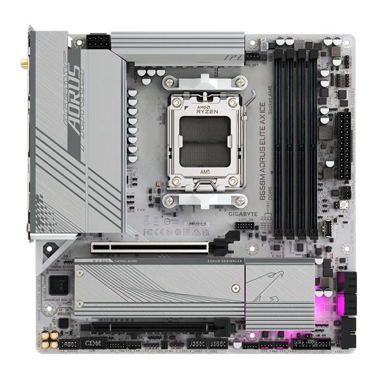 Placa Mae Gigabyte B650M Aorus Elite AX Ice - Foto 3