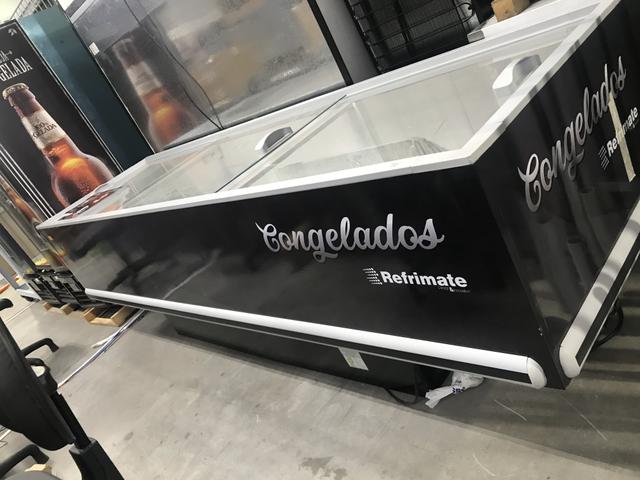 % ilha de congelados 2.80 vidro reto pronta entrega