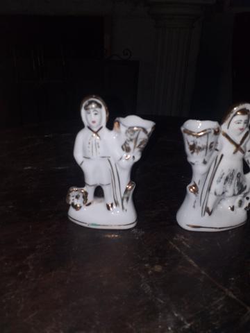 Par de mini castiçal em porcelana dec 50 - Foto 2